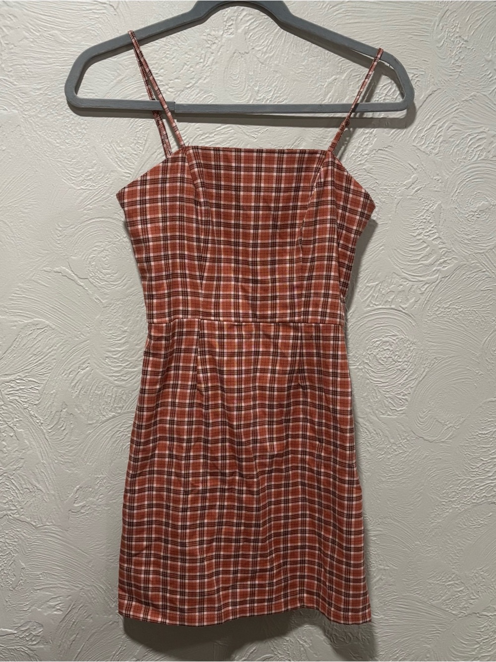 Aeropostale plaid orange and brown mini dress size XS